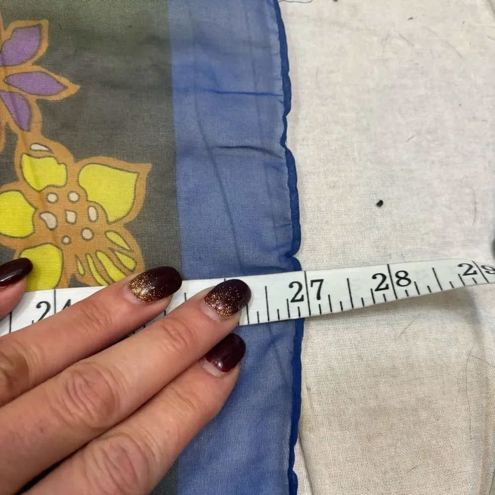 Ladies Vintage Floral Print Square Silk‎ Scarf